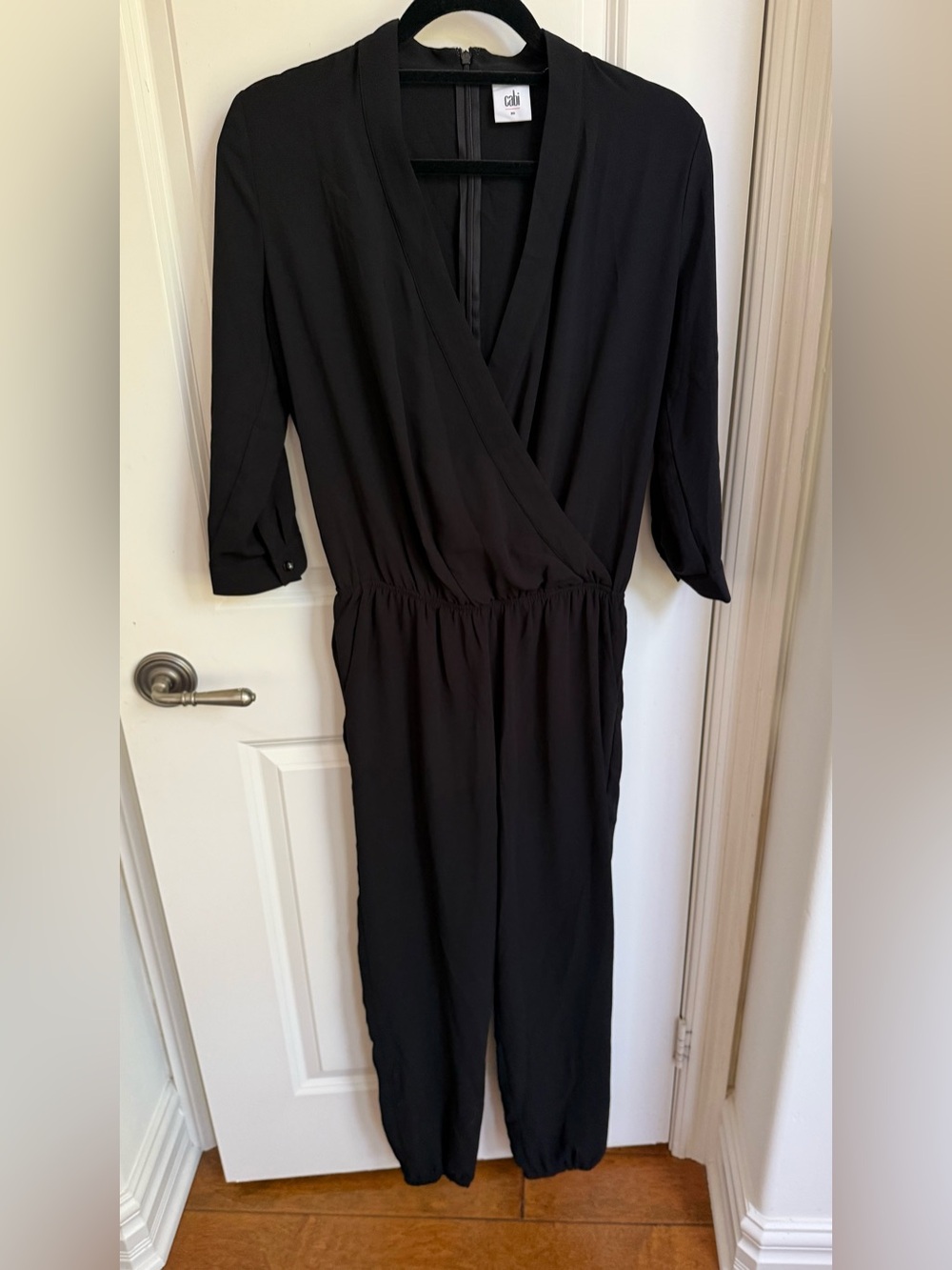CAbi Black Wrap V-Neck Jumpsuit